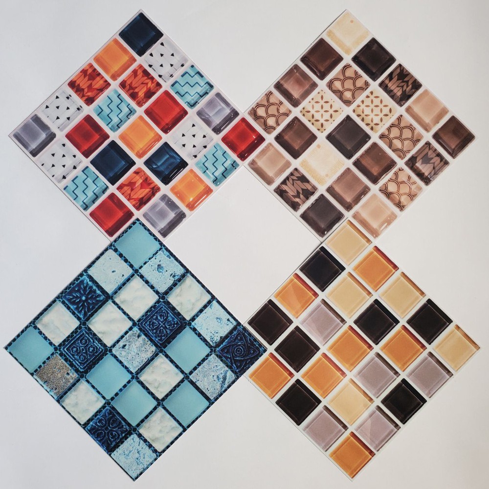 Nhãn dán tường PVC giả gạch 2D tự dính chống thấm nước chống dầu trang trí nhà bếp và phòng tắm