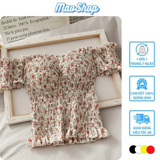 Áo Hoa Nhí 🎀FREESHIP🎀 Áo Peplum trễ vai hoa nhí ulzzang Hàn Quốc xinh xẻo C42 - Maoshop
