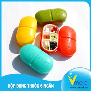 Hộp Đựng Thuốc Hình Viên Thuốc 6 ngăn chứa.