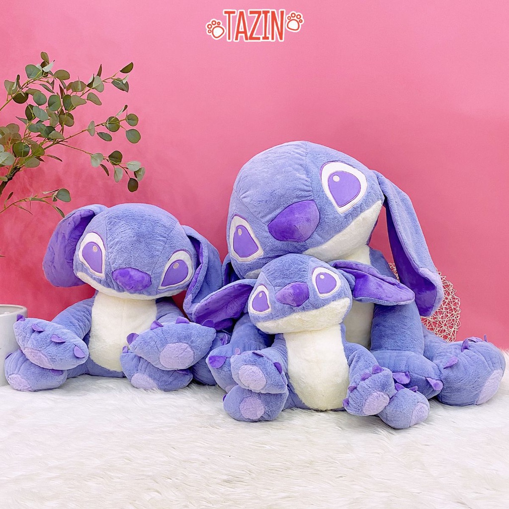 Gấu Bông Stitch Màu Tím Dễ Thương Size Vừa Và Lớn - Gấu Bông Tazin Cao Cấp