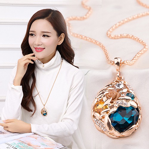 Dây chuyền mặt hình giọng nước đính đá thời trang sang trọng đẹp mắt