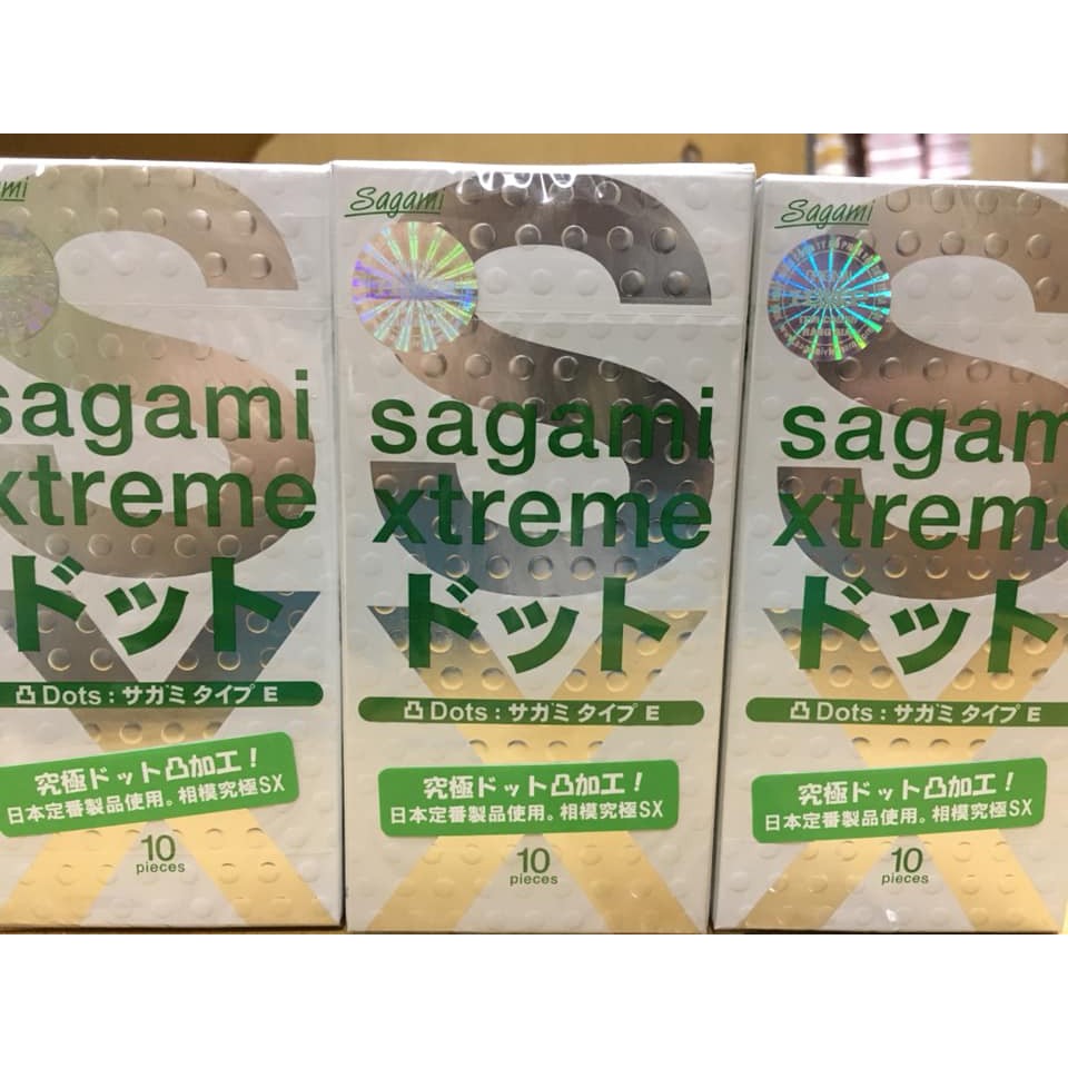 Bao Cao Su Siêu Mỏng Có Gai Nổi Sagami Xtreme White Hộp 10 cái