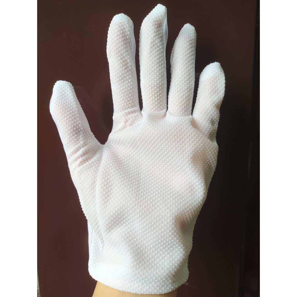 Găng tay sợi polyester sọc năm ngón chống tĩnh điện dùng cho phòng sạch, các ngành công nghiệp lắp rắp linh kiện psach