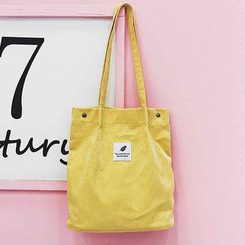 Túi xô xách tay đeo vai IELGY vải nhung tăm phong cách đơn giản thời trang dành cho nữ