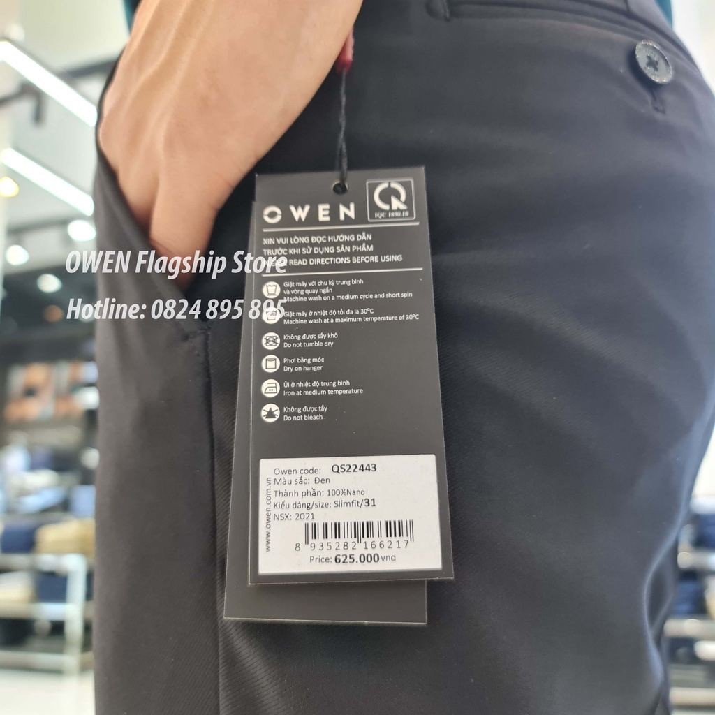 OWEN -  Quần âu nam công sở dáng SLIMFIT sợi NANO mã QS22443 - OWEN Flagship Store