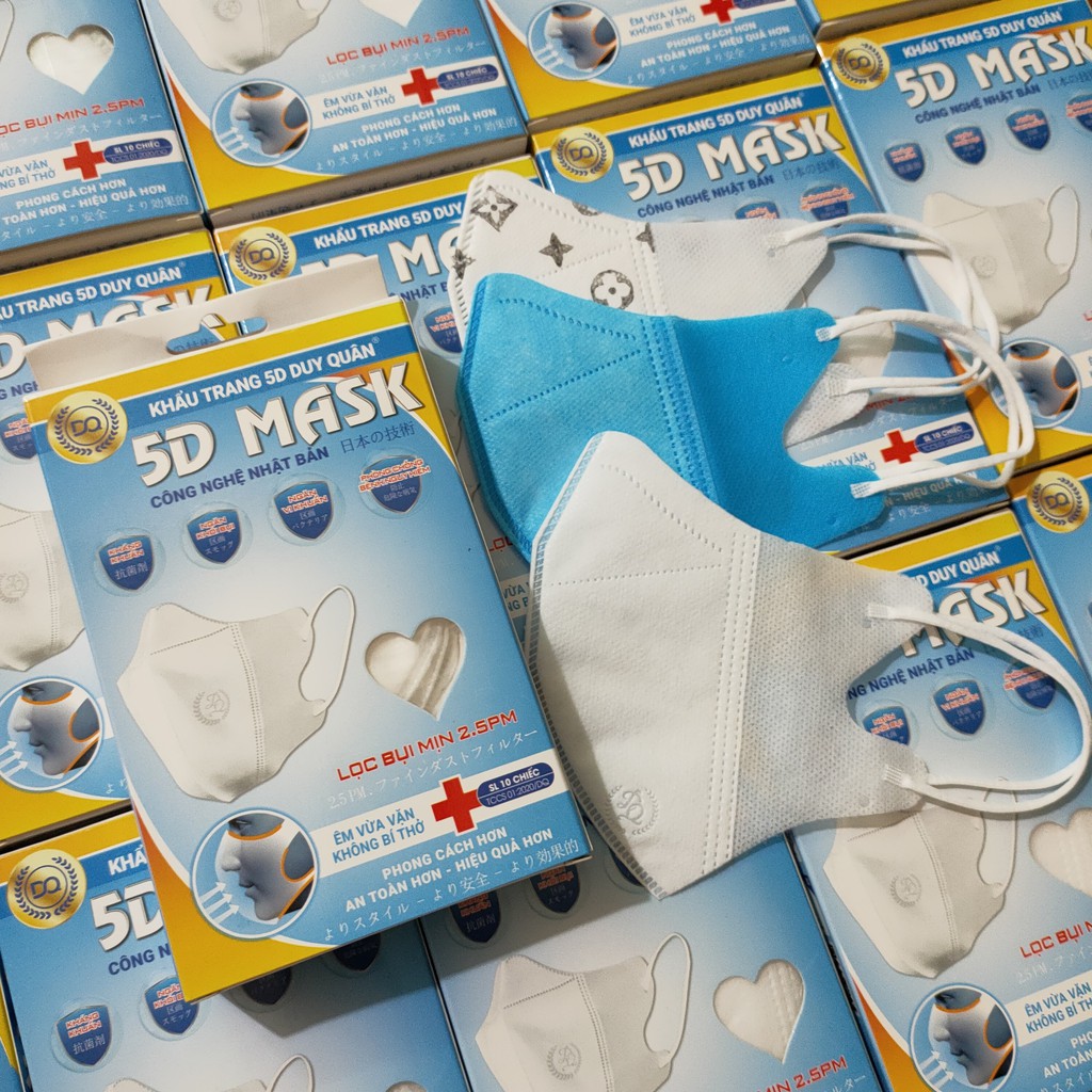 Khẩu trang 5D mask kháng khuẩn - combo 5 hộp (50c) - ami official