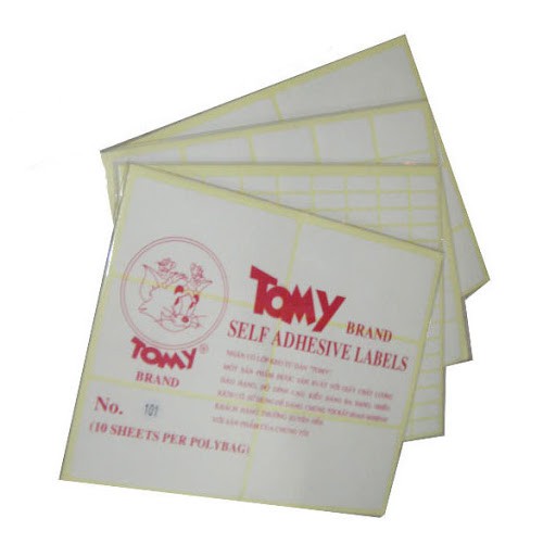 Giấy decal in mã vạch Tomy A5