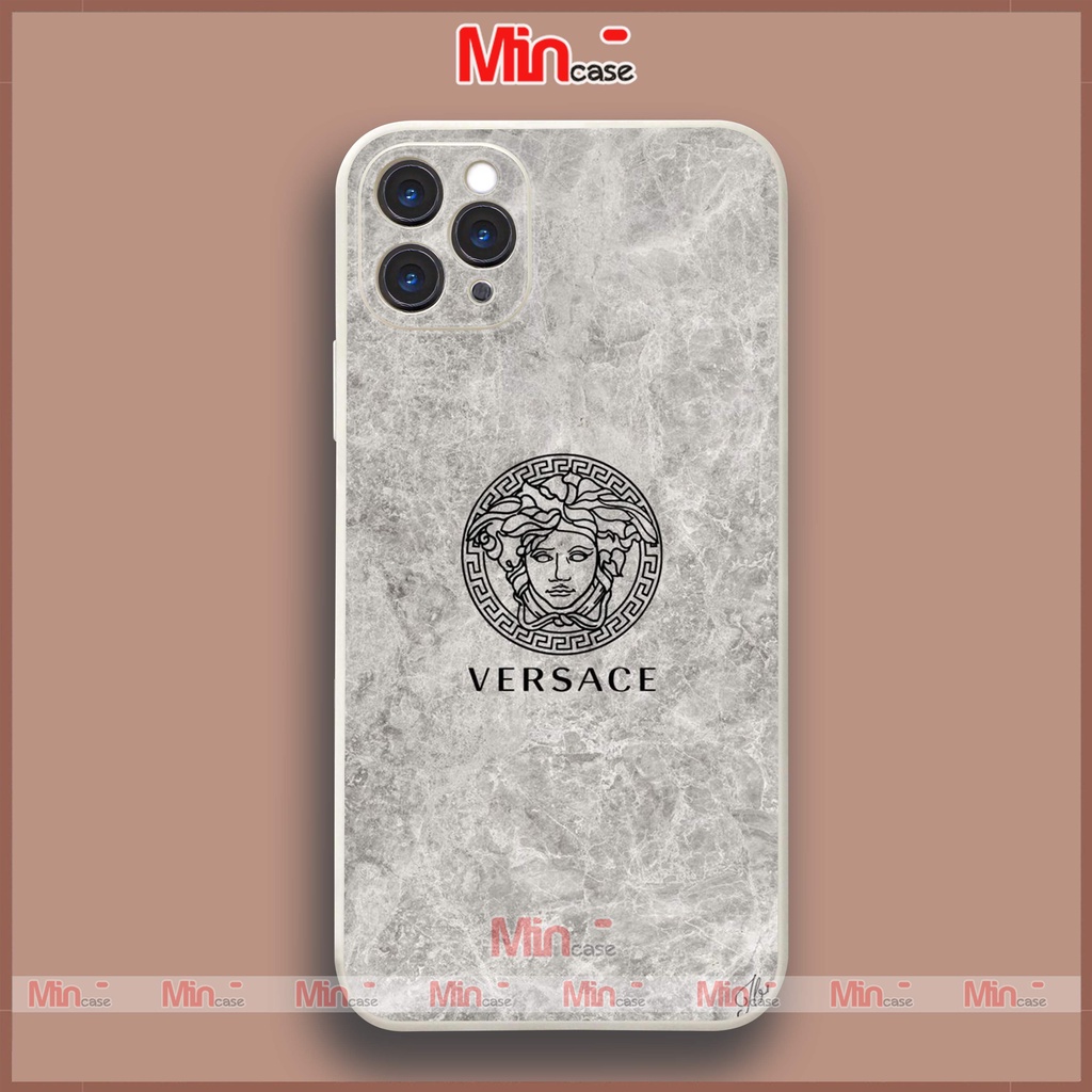 Ốp lưng iPhone Gucci Versace cạnh viền vuông silicon mềm dẻo cho iphone 6/6s/7/8/X/XS/XR/11/12/13/14 Pro Plus Max