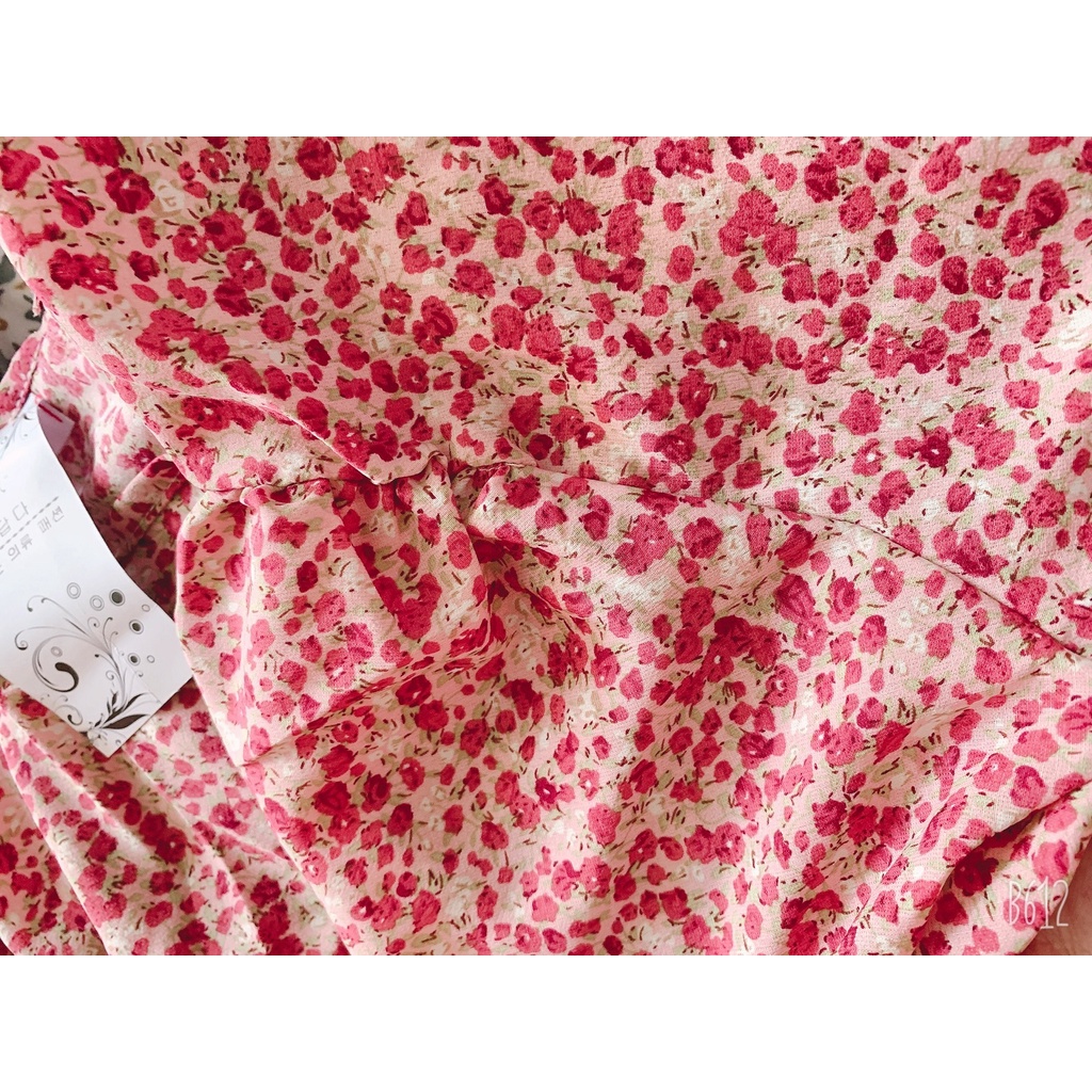 Váy Hoa Nhí, Đầm Bầu Hoa Nhí dáng babydoll chất vải lụa tằm mềm mại thoáng mát thoải mái.