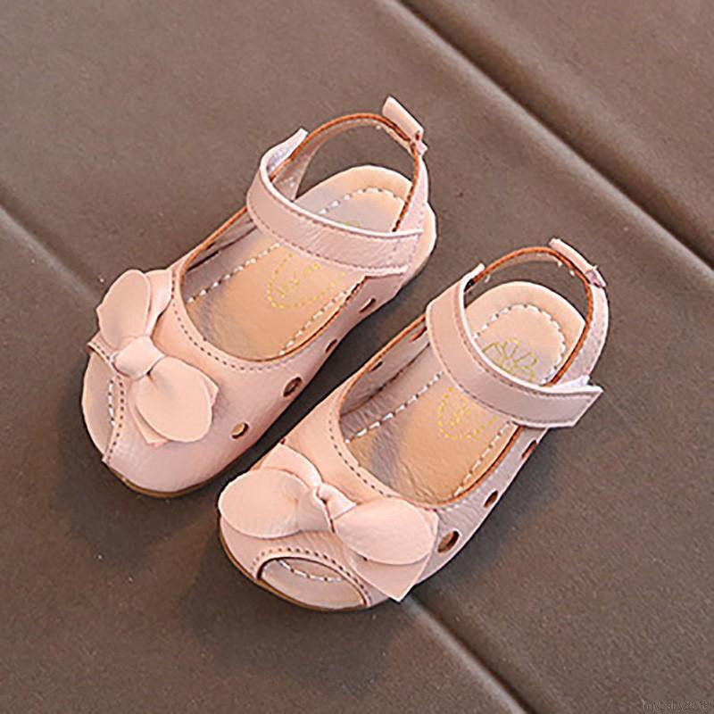 Giày Sandal Chống Trượt Đính Nơ Cho Bé Gái