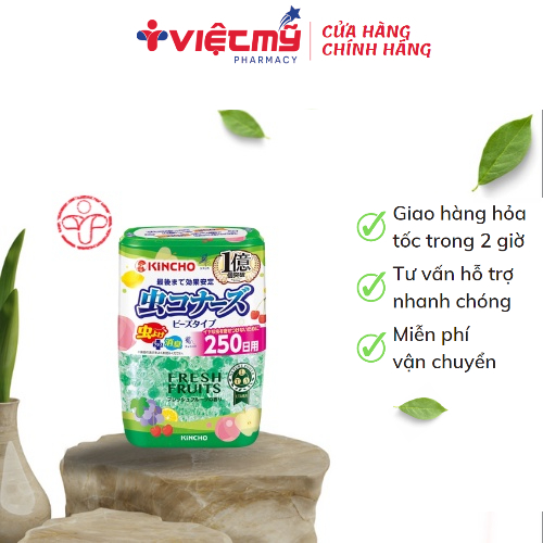 Hộp Làm Thơm Phòng Và Đuổi Muỗi Kincho Dạng Hạt 250 Ngày (Hương Trái Cây)