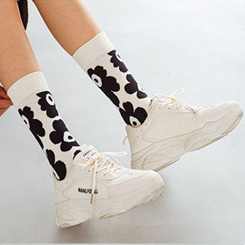 NIUYOU Vớ Cotton Dày Dặn Họa Tiết Hoa Thời Trang Xuân Thu Đông Ấm Áp Cho Bé Gái