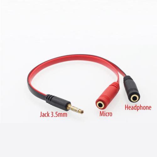 Cable 3.5mm ĐựC Ra 2 ĐầU 3.5mm Cái Cho Micro Và Headphone