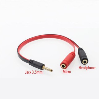Cable 3.5mm ĐựC Ra 2 ĐầU 3.5mm Cái Cho Micro Và Headphone