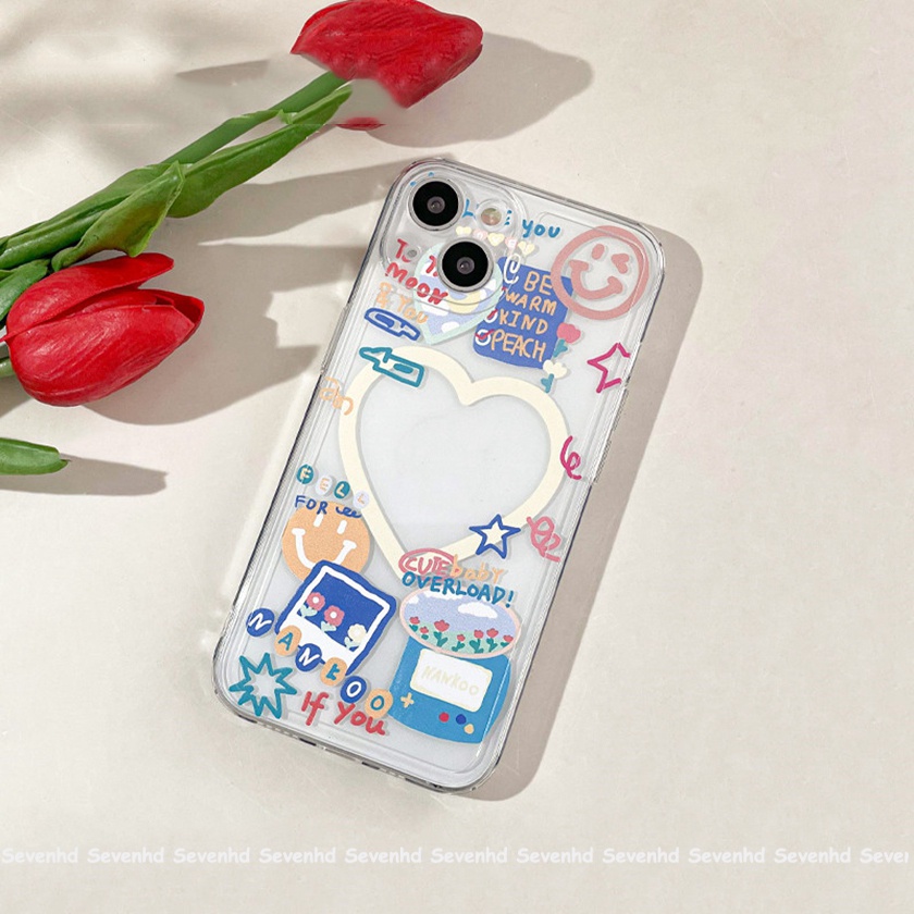 Ốp Điện Thoại Hình Trái Tim Mắt Thiên Thần Cho iPhone 13 12 11 Pro Max SE2020 X XR Xs Max 7 8 6 6s Plus