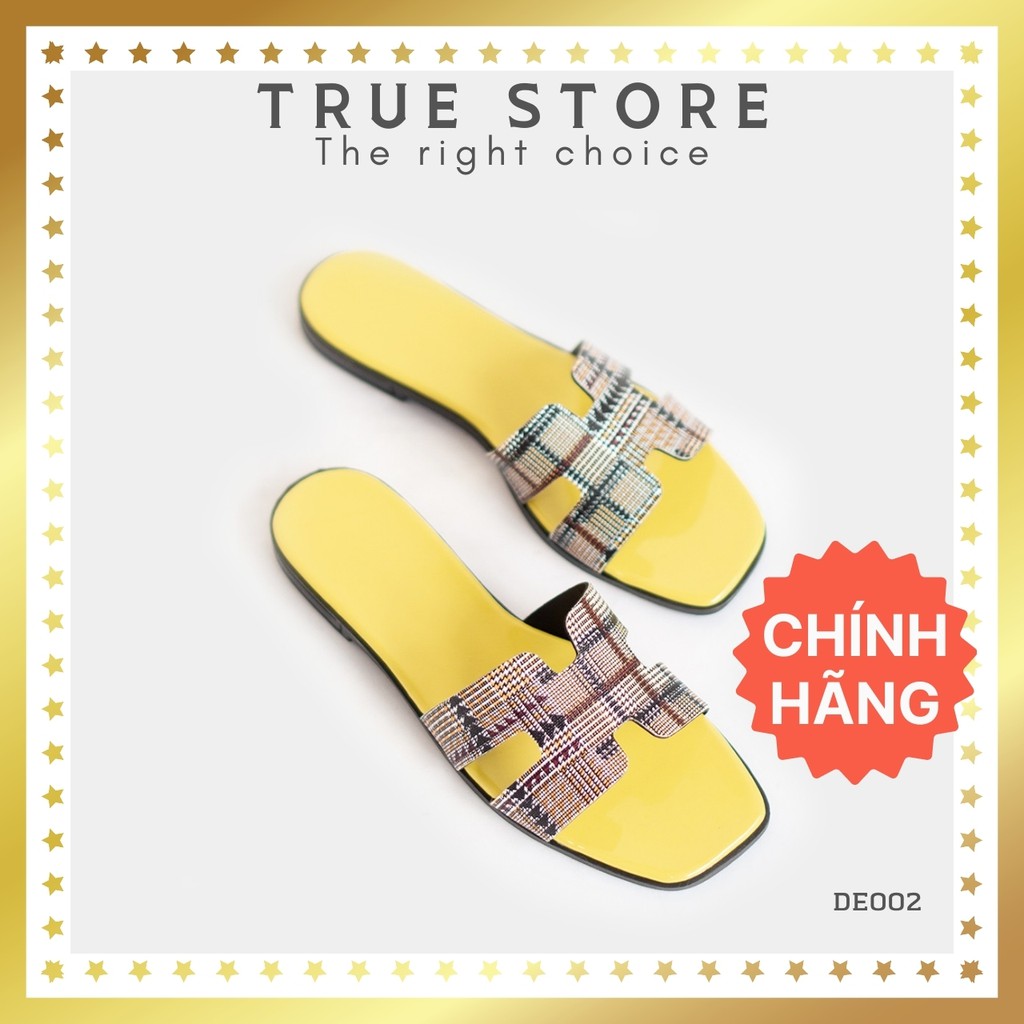 [CHÍNH HÃNG] Dép nữ đi biển cao cấp quai chữ H phong cách thời trang đế bệt, True Store, DE002