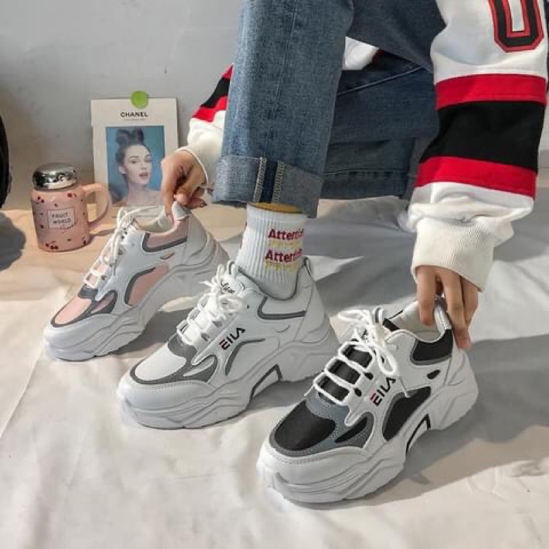 Giày thể thao nữ Ulzzang Eila viền phản quang cá tính phối màu | BigBuy360 - bigbuy360.vn