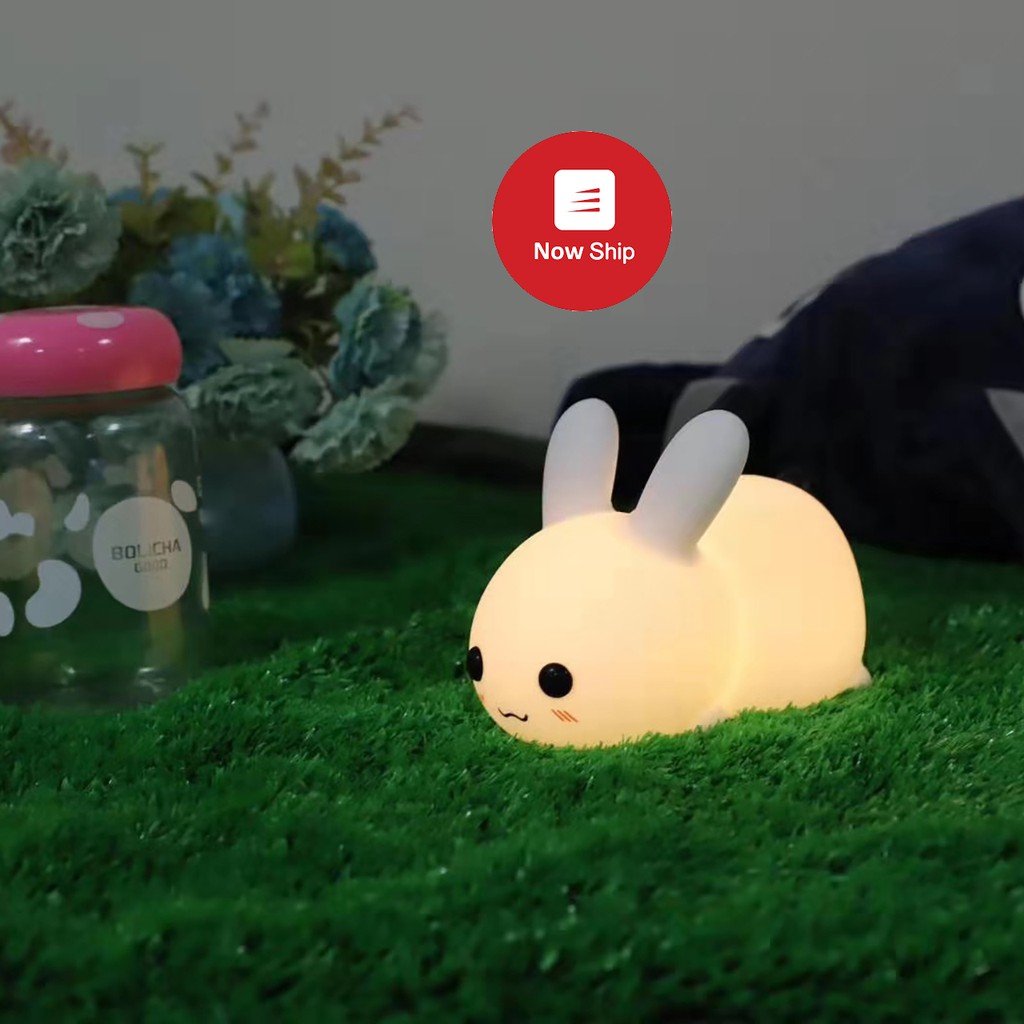 Đèn ngủ silicon hình thỏ lovely Rabbit Jade Hare dễ thương nhiều màu sắc
