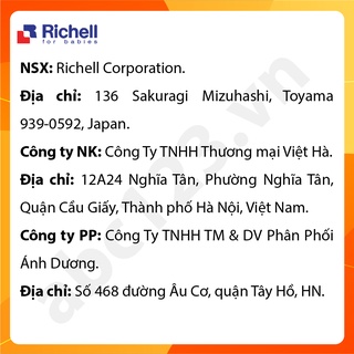 Xúc xắc gặm nướu Richell tròn có dây đeo (xanh)