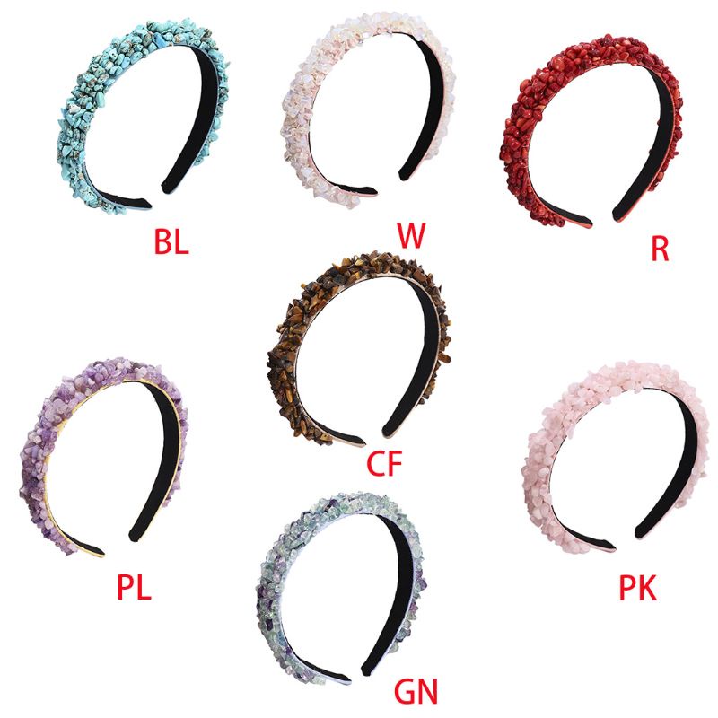 Flgo Băng Đô Đính Đá Nhỏ Nhắn Nhiều Màu Sắc Phong Cách Baroque Cho Nữ