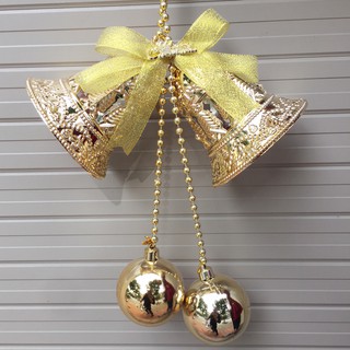 Đôi chuông khắc đk 10cm trang trí giáng sinh (màu vàng)