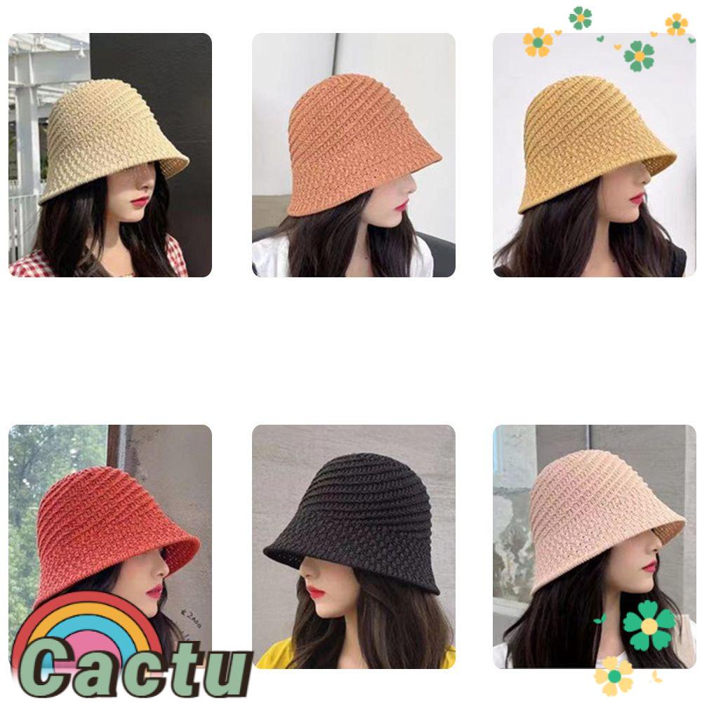 Nón Bucket Dệt Tay Chống Tia UV Thời Trang Mùa Hè Có Thể Gấp Gọn