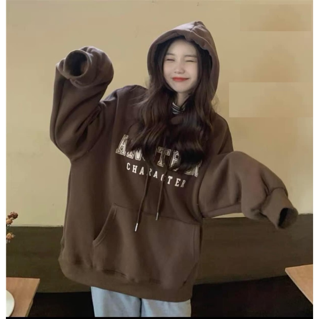 Áo Hoodie Another Nâu Tay Chuông PEONYB Unisex [FREESHIP]  Nỉ form rộng kiểu dáng oversize in chữ basic hàn quốc đẹp