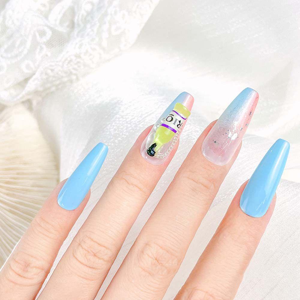 Phụ Kiện Trang Trí Móng Tay Hình Chai Rượu Vang Phong Cách INS XO Nhật Bản DIY