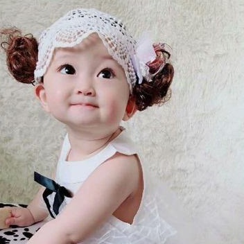 Băng đô tóc mái giả xoăn phong cách Hàn Quốc cho bé