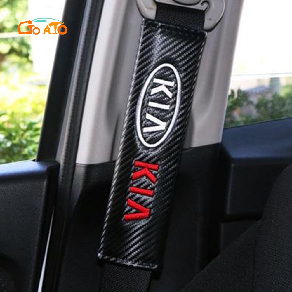 GTIOATO Sợi Carbon BọC DâY An ToàN Xe HơI ChốT CàI DâY An ToàN Xe Ô Tô Đệm Bọc Dây Đai An Toàn Xe Hơi DâY Đai An ToàN Ô Tô Phụ KiệN Ô Tô Cho KIA Morning Seltos Sonet Carens Soluto Sedona K3 Forte Sorento Rondo Carnival K5 Rio Stonic