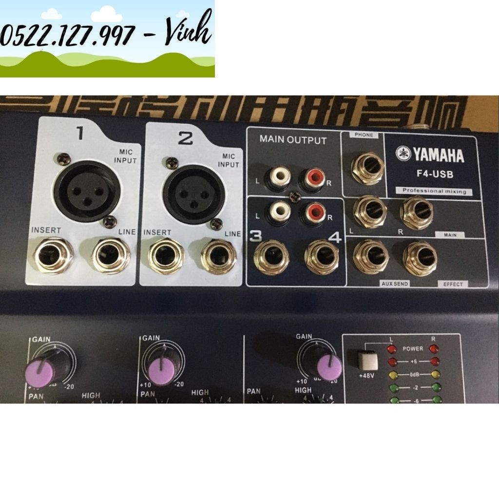 Mixer Yamaha F4 Bluetooth - Thiết Bị Livestream 2023 - màu đen nhám - Gia Khang Electronics