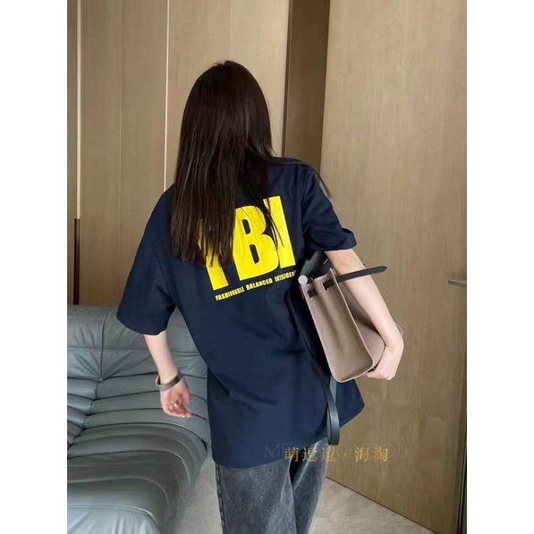 Áo Thun Tay Ngắn Cổ Tròn Dáng Rộng In Logo Balenciaga 22 Cá Tính Hợp Thời Trang Cho Nam Nữ