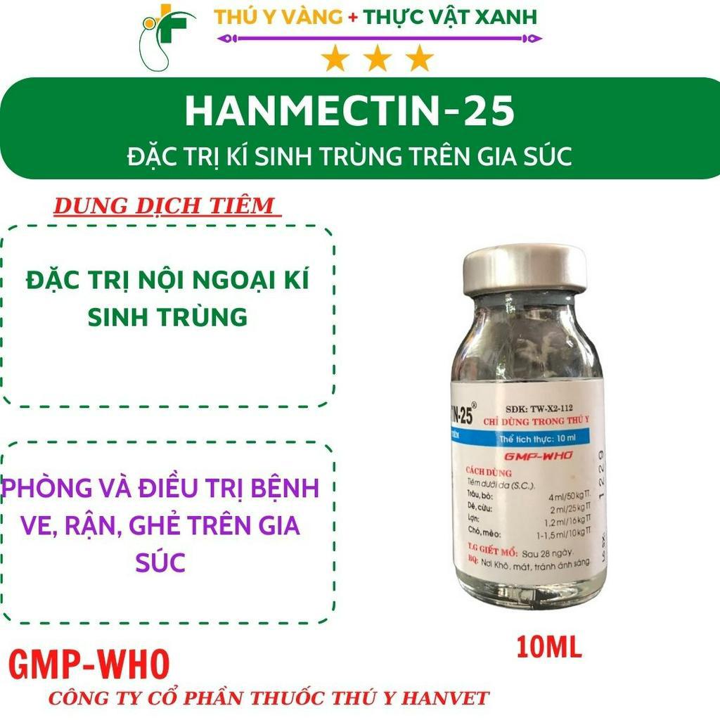 HANMECTIN - Dung dịch Tiêm nội ngoại ký sinh trùng lọ 10ml