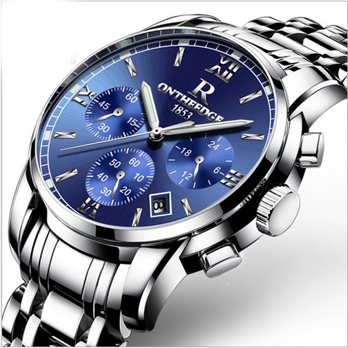 Đồng hồ nam dây thép đặc 6 kim cao cấp Ontheedge (fullbox, Blue) | BigBuy360 - bigbuy360.vn