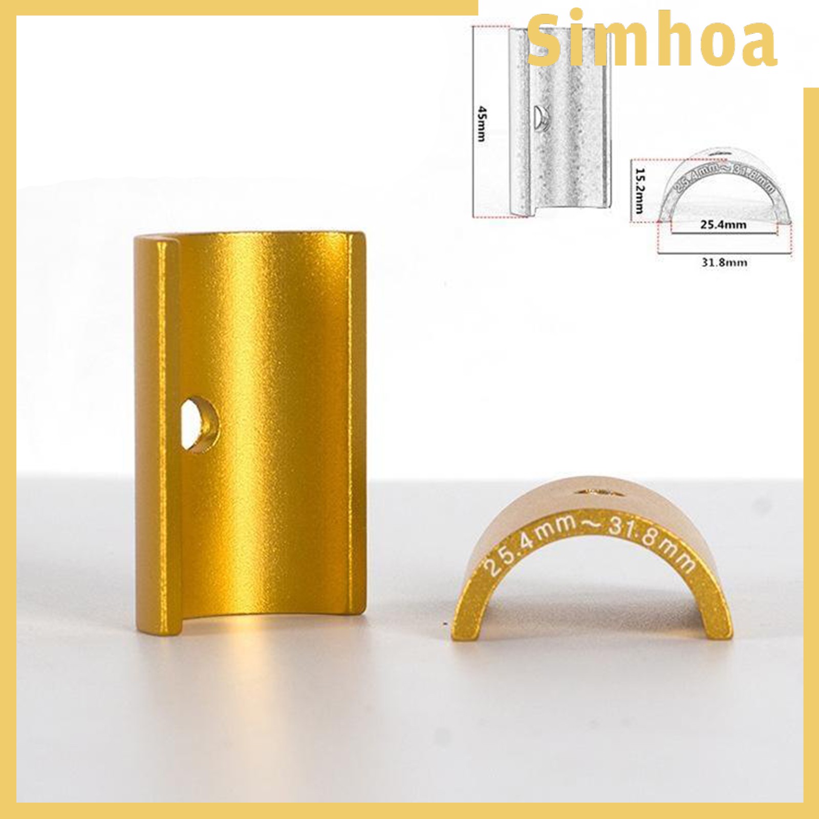 [SIMHOA] Bike Stem 25.4 to 31.8mm Shim Handlebar Adapter Spacer - 1 Pair