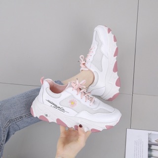 (Video Thật + kiểm Hàng) Giày nữ sneaker hoa cúc chữ