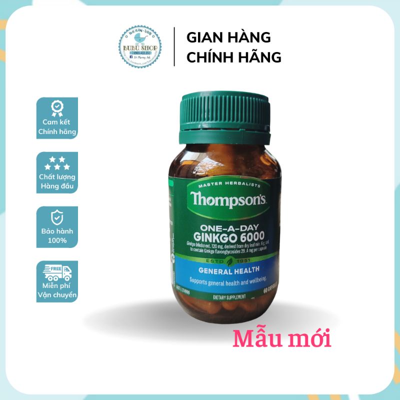VIÊN UỐNG BỔ NÃO GINKGO BILOBA 6000 THOMPSON