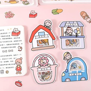 Set 40 sticker washi decor sổ tay, đồ dùng dễ thương