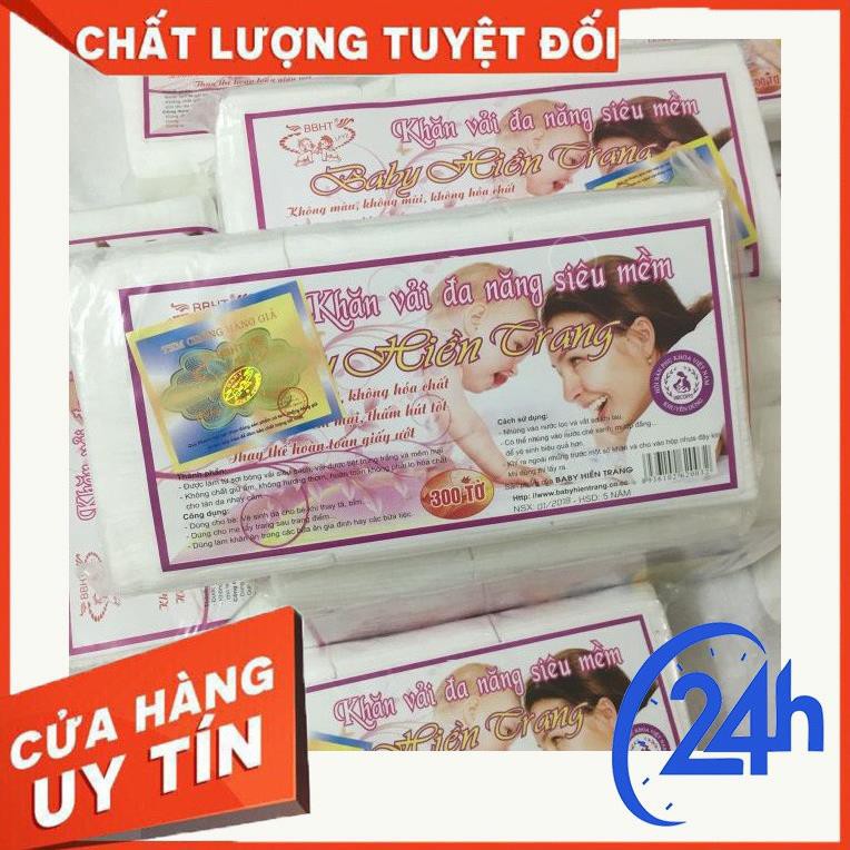 Khăn vải khô đa năng siêu mềm Baby Hiền Trang 300 tờ