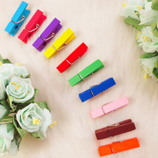 1 Kẹp Ảnh/Giấy/Thẻ Bằng Gỗ Mini 3.5cm Màu Sắc Ngẫu Nhiên DIY