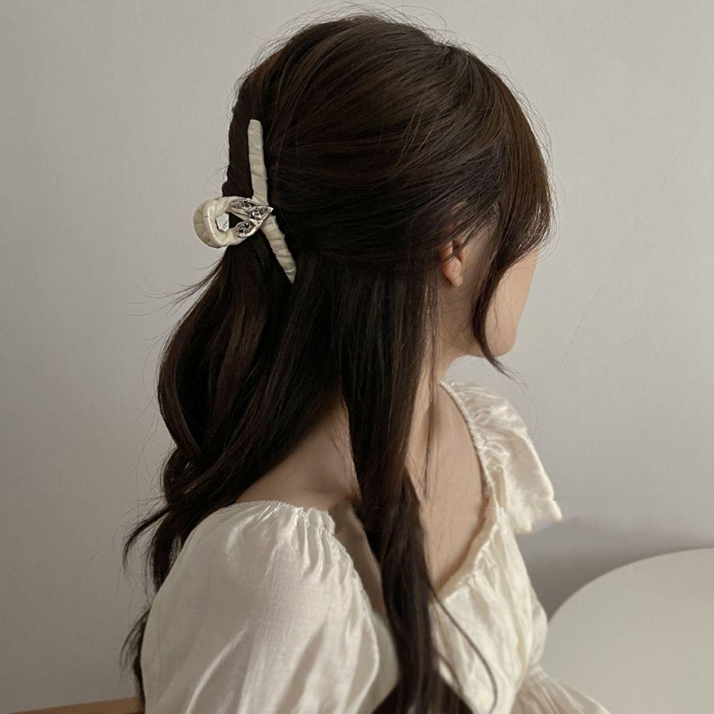 Kẹp Tóc Càng Cua 15H Bằng Vải Họa Tiết Hình Học Đơn Giản Thời Trang Thu Đông Cho Nữ