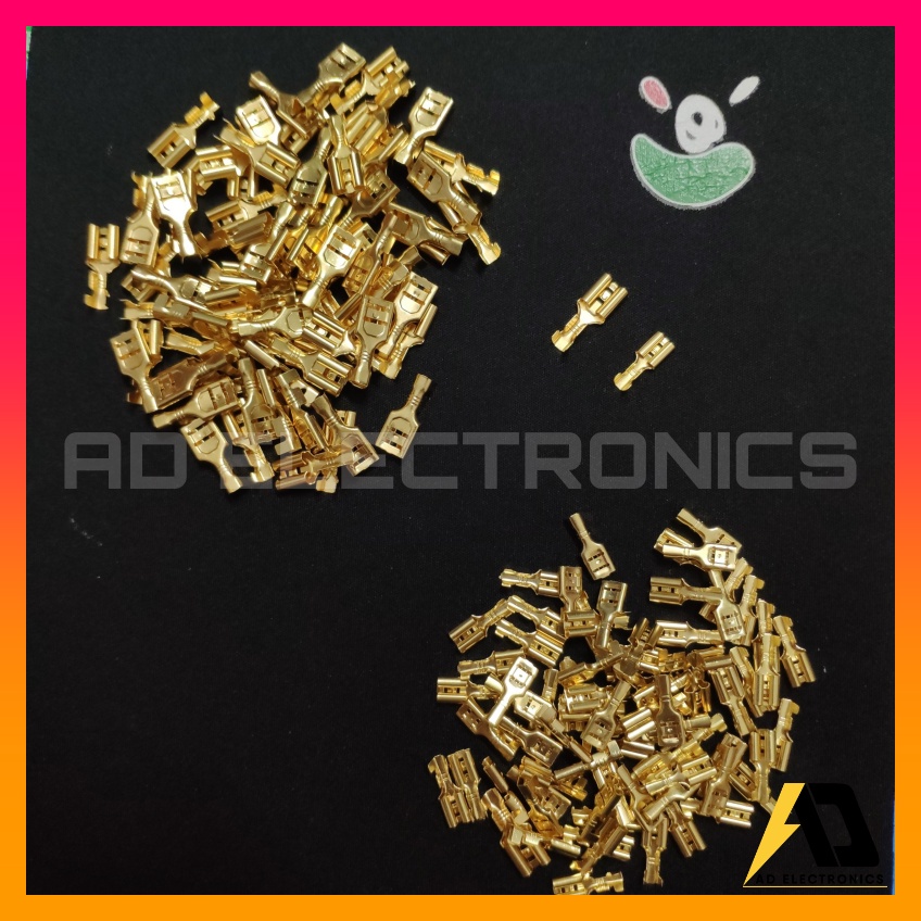 Một Bộ 2 Đầu cos cắm chân loa vàng đồng/ đầu cos mạ kẽm chất lượng cao - Đầu Cos nối dây điện chuyên dụng