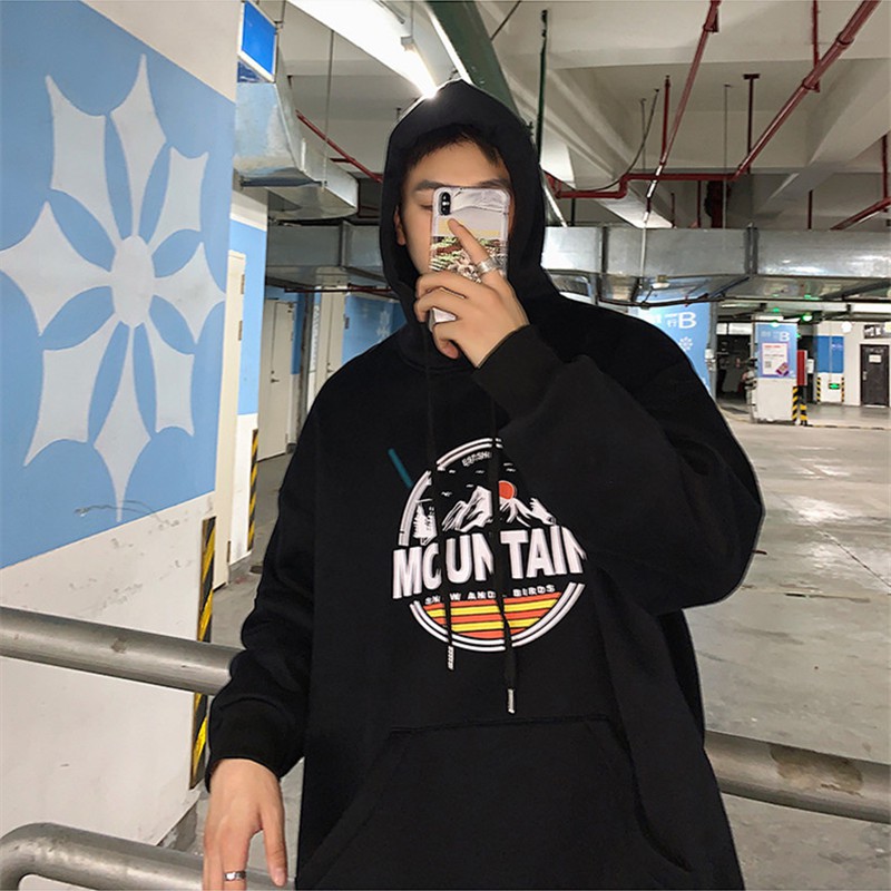 Áo hoodie nam nữ unisex cặp đôi local brand MOUNTAIN nỉ ngoại form rộng có mũ ulzzang hàn quốc cute zip chống nắng