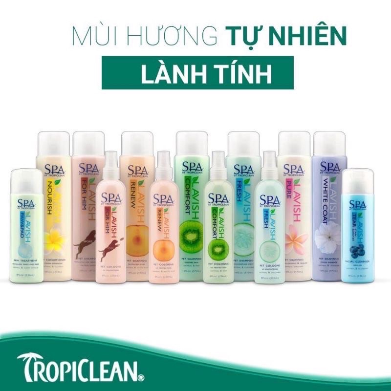 Sữa Tắm Spa Cho Chó Mèo Lavish By Tropiclean Cao Cấp Chai 473ml