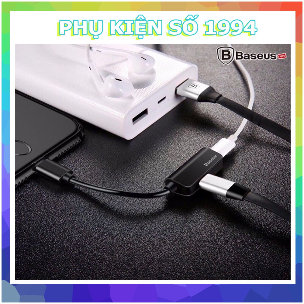 Đầu Chia Baseus L37 chia 1 ra 2 cổng Lightning vừa sạc vừa tai nghe or gọi điện