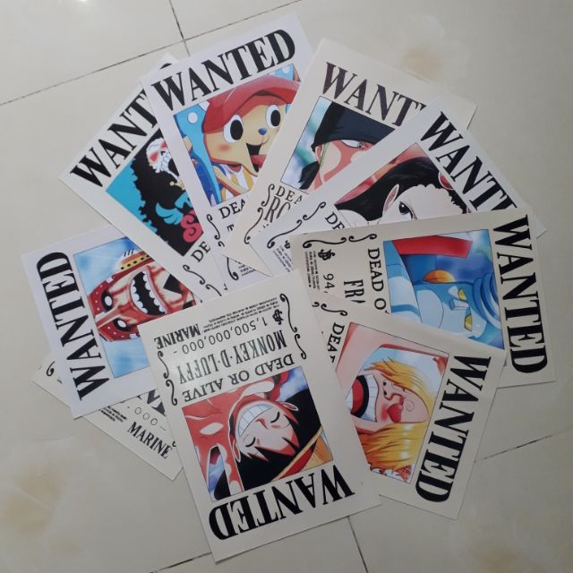 Poster 9 tấm truy nã băng HẢI TẶC - ONE PIECE giá 85k