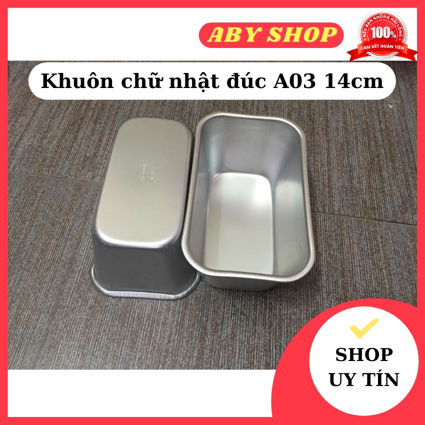 Khuôn chữ nhật đúc A03 14cm ⚡ GIÁ TỐT NHẤT ⚡ khuôn đúc bánh dễ thao tác, đơn giản và tiện lợi