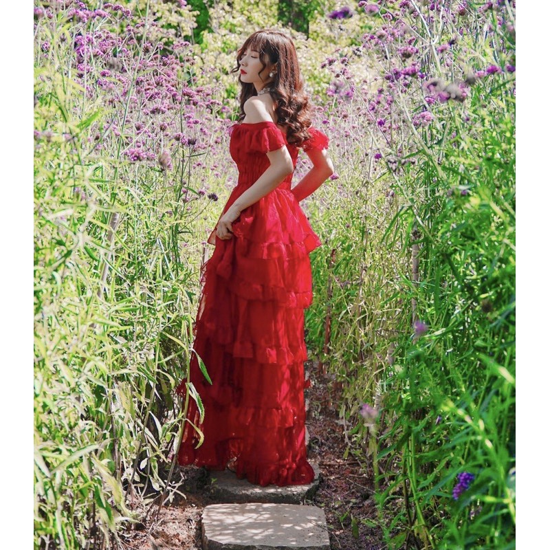 ❤️V239 VÁY ĐẦM MAXI DÀI TRỄ VAI DÁNG XOÈ BỒNG BỀNH | BigBuy360 - bigbuy360.vn