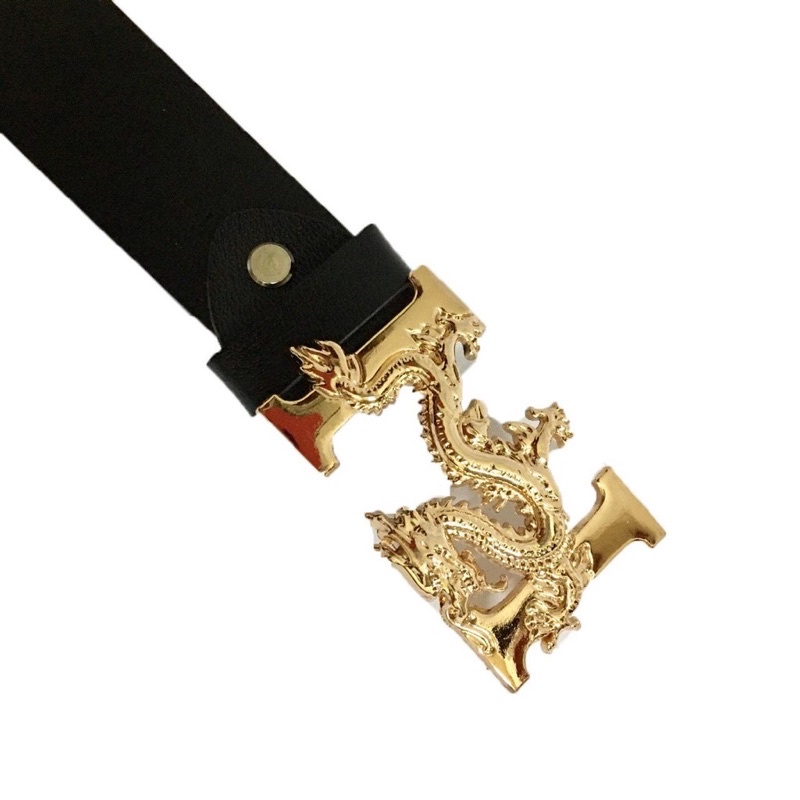 Dây Lưng Nam,Dây Nịt Nam Mặt Mạ Vàng Chạm Rồng Bay Chữ H Cá tính