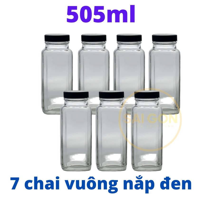 7 chai thủy tinh vuông đựng thực phẩm dung tích 505ml ML-C75